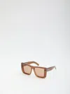 Saint Laurent Howl Rectangular Sunglasses Nylon Lenses Temples In Brown