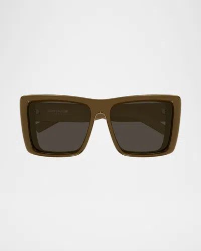 Saint Laurent Sl 900 Howl Squared Sunglasses In Neutral