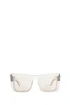Saint Laurent Sl 900 Howl Rectangular Transparent Frame Sunglasses In White