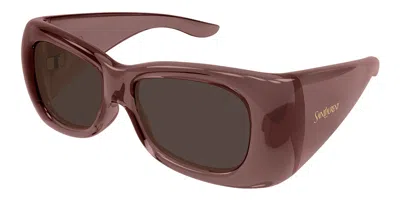 Saint Laurent Sl 901 Howl 016 Women's Sunglasses Red Size 61 - Free Rx Lenses  - Free Rx Lenses In Burgundy