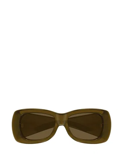 Saint Laurent Sl 901 Howl Rectangle-frame Sunglasses In Brown
