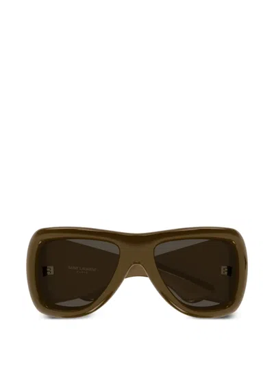 Saint Laurent Sl 902 Howl Oversized-frame Sunglasses In Brown