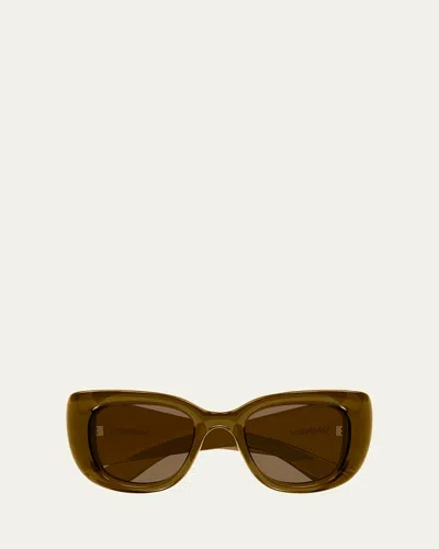 Saint Laurent Sl 903 Howl Butterfly Sunglasses In Brown
