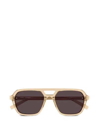 Saint Laurent Sl 905 Geometric-frame Sunglasses In Nude