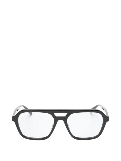 Saint Laurent Double-bridge Pilot-frame Sunglasses In Black