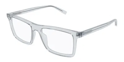 Saint Laurent Sl 906 003 Men's Glasses Clear Size 54 - Free Lenses - Blue Light Block Available In Gray