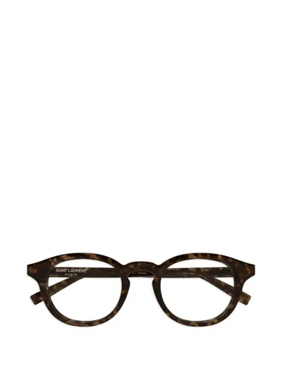 Saint Laurent Round-frame Glasses In Brown