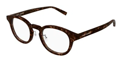 Saint Laurent Sl 907/f Asian Fit 002 Men's Glasses Tortoiseshell Size 50 - Free Lenses - Blue Light Block Availabl In Brown