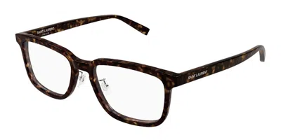 Saint Laurent Sl 916/f Asian Fit 002 Men's Glasses Tortoiseshell Size 55 - Free Lenses - Blue Light Block Availabl In Black