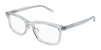 Saint Laurent Sl 916/f Asian Fit 003 Men's Glasses Clear Size 55 - Free Lenses - Blue Light Block Available In Gray