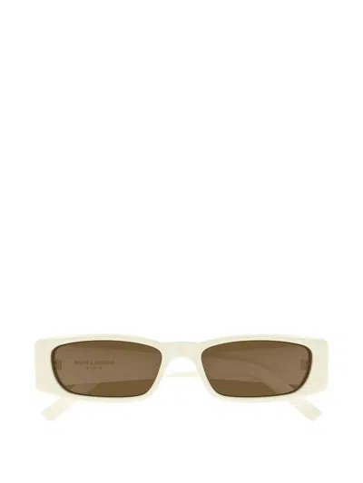 Saint Laurent Sl 942 Rectangle-frame Sunglasses In Gray