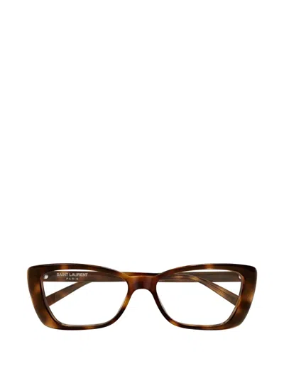 Saint Laurent Sl 943 Tortoiseshell-effect Glasses In Brown