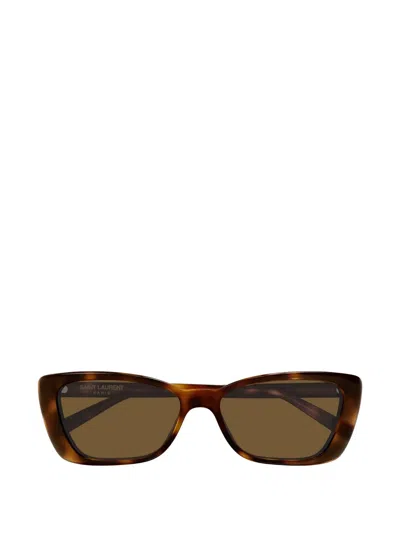 Saint Laurent Sl 943 Tortoiseshell-effect Sunglasses In Brown