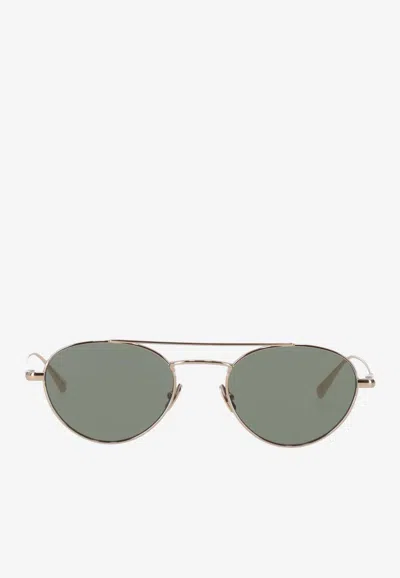 Saint Laurent Sl 97 Aviator Sunglasses In Metallic