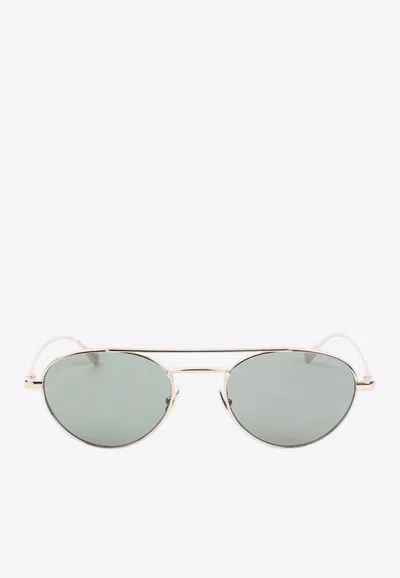 Saint Laurent Sl 97 Aviator Sunglasses In Green