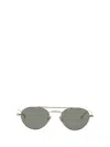 Saint Laurent Aviator-frame Metal Sunglasses In Green