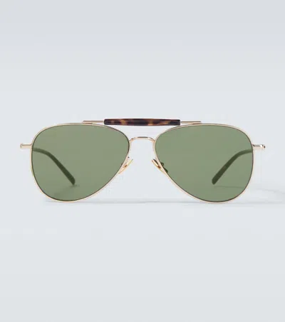 Saint Laurent Sl Logo Aviator Sunglasses In Pink