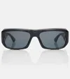 Saint Laurent Sl Logo Rectangular Sunglasses In Black