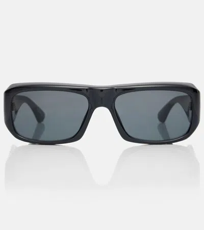 Saint Laurent Sl Logo Rectangular Sunglasses In Black