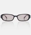 Saint Laurent Sl Logo Rectangular Sunglasses In Black