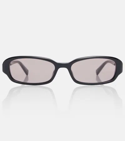 Saint Laurent Sl Logo Rectangular Sunglasses In Black
