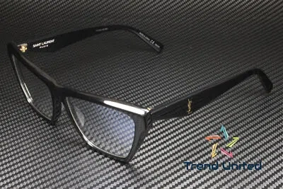 Pre-owned Saint Laurent Sl M103 004 58 Cat Eye Black Shiny Transp 58 Mm Women's Sunglasses In Shiny Transparent
