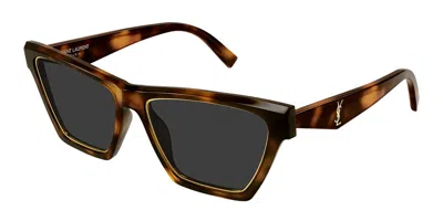 Saint Laurent Sl M103 Rim 001 Occhiali Da Sole Tartarugatishell Per Donna In Brown