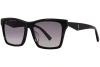 Pre-owned Saint Laurent Sl-m104/f 001 Sunglasses Black/grey Gradient Rectangle Shape 58mm In Gray