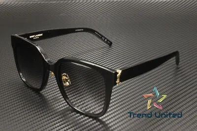 Pre-owned Saint Laurent Sl M105 F 002 Cat Eye Acetate Black Grey 55 Mm Women's Sunglasses In Gray