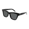 Saint Laurent Logo-plaque Square-frame Sunglasses In Black