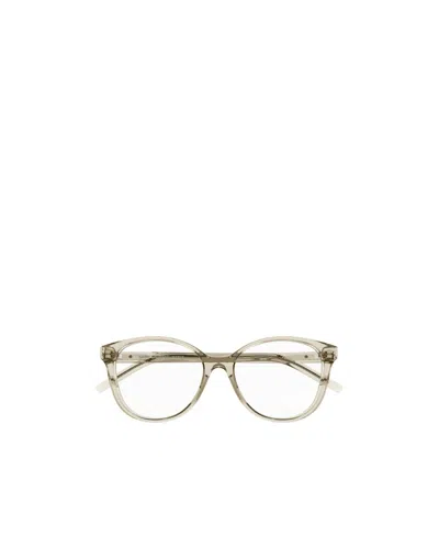 Saint Laurent Sl M112 Round-frame Sunglasses In White