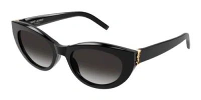 Pre-owned Saint Laurent Sl-m115-002-54 Black In Gray