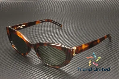 Pre-owned Saint Laurent Sl M115 003 Cat Eye Acetate Havana Green 54 Mm Women's Sunglasses