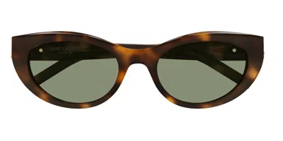 Saint Laurent Sl M115 003 Women's Sunglasses Tortoiseshell Size 54 In Brown