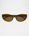 Saint Laurent Sl M115 Cat-eye Sunglasses In Recycled Acetate In Brown