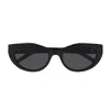 Shop Saint Laurent Sl M115 Linea Monogram 005 Black Grey Sunglasses