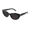 Saint Laurent Polarized Grey Cat Eye Ladies Sunglasses Sl M115 005 54 In Black