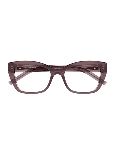 Saint Laurent Sl M117 Eyewear In 003 Brown Brown Transpare
