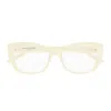 Saint Laurent Sl M117 Linea Monogram 005 Ivory Transparent Glasses In Gold