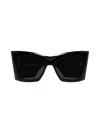 Saint Laurent Black Blaze Square-frame Sunglasses In Black