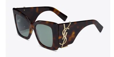 Saint Laurent Sl M119 Blaze 002 Women's Sunglasses Tortoiseshell Size 54 In Brown