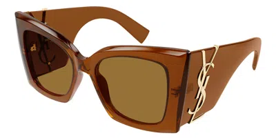 Saint Laurent Sl M119 Blaze Crystal 002 Women's Sunglasses Brown Size 54 - Free Rx Lenses  - Free Rx Lenses