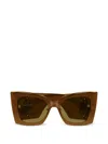 Saint Laurent Sl 572 Sunglasses With Geometrical Square Frames In Acetate And With Nylon Lenses In Brown