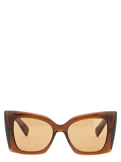 Saint Laurent Sl M119 Blaze Crystal Sunglasses In Brown