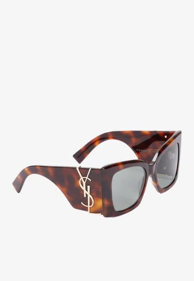 Saint Laurent Sl M119 Blaze Sunglasses In Brown