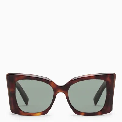 Saint Laurent Womens M119 Blaze Rectangle-frame Acetate Sunglasses In Brown