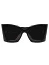 Saint Laurent Eyewear Sl M119 Logo Plaque Cat In 001 Black Black Black