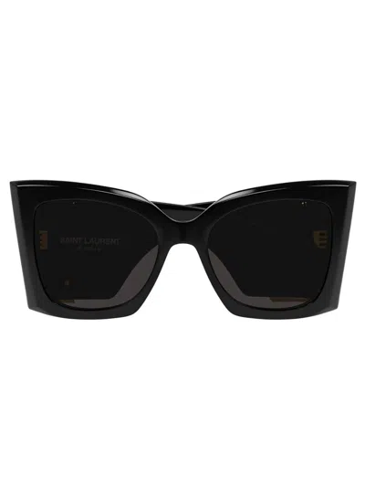 Saint Laurent Sl M119 Cat-eye-sonnenbrille Im Oversized-look In 001 Black Black Black