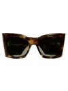 Saint Laurent Sl M119 Oversized Cat-eye Sunglasses In 002 Havana Havana Green