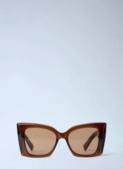 Saint Laurent Sl M119 Blaze Crystal Sunglasses In Brown